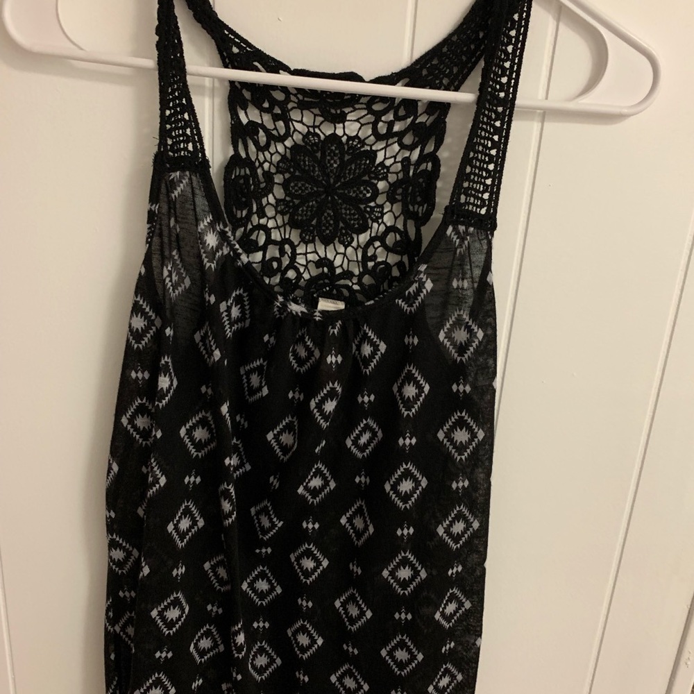 Black and white cami blouse size medium